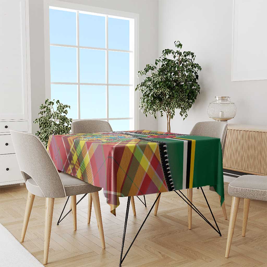 Dominica Creole Day Tablecloth Madras Pattern Zipper Stylized - Wonder Print Shop