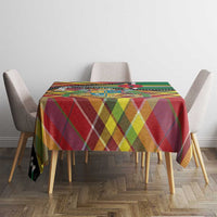 Dominica Creole Day Tablecloth Madras Pattern Zipper Stylized - Wonder Print Shop