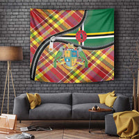 Dominica Creole Day Tapestry Madras Pattern Zipper Stylized - Wonder Print Shop