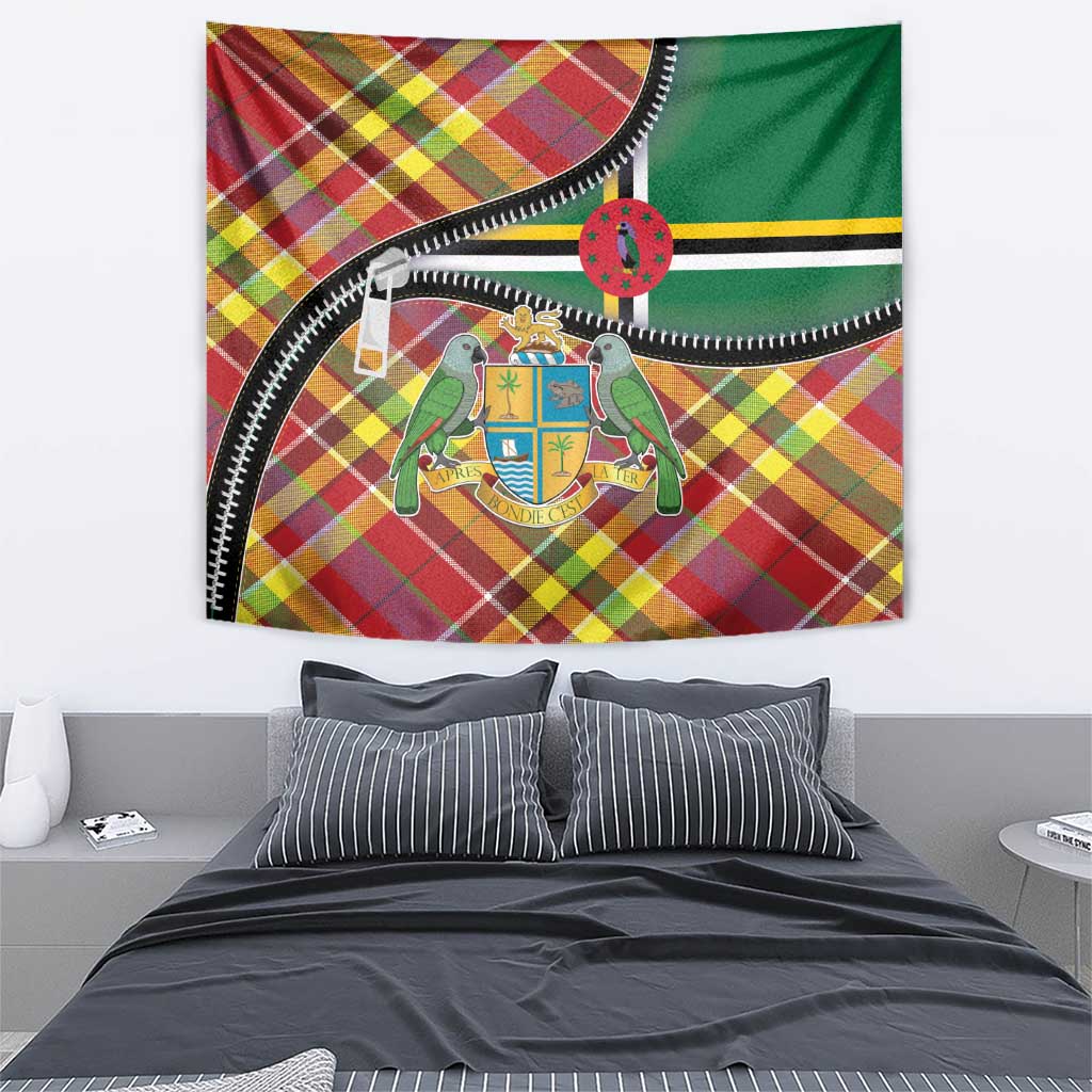 Dominica Creole Day Tapestry Madras Pattern Zipper Stylized - Wonder Print Shop