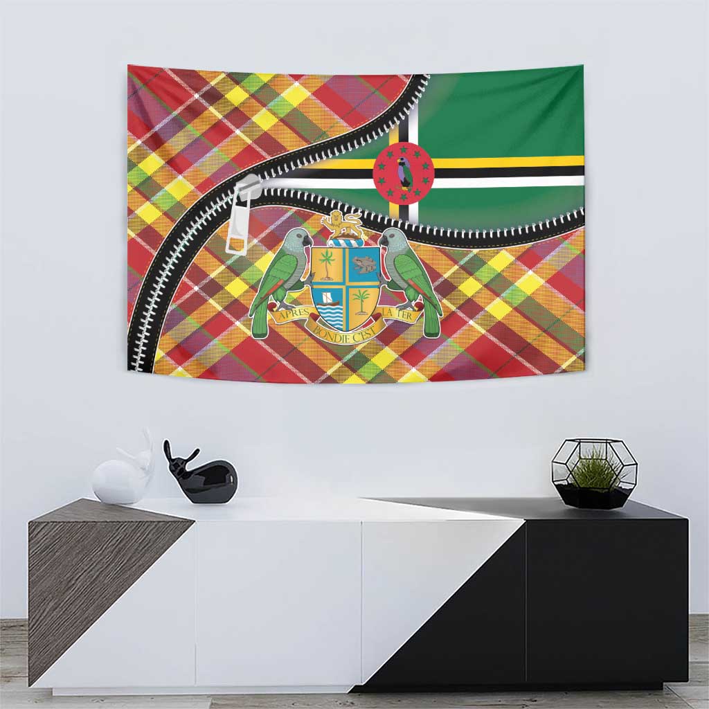 Dominica Creole Day Tapestry Madras Pattern Zipper Stylized - Wonder Print Shop