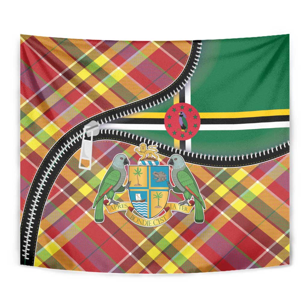 Dominica Creole Day Tapestry Madras Pattern Zipper Stylized - Wonder Print Shop