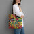 Dominica Creole Day Tote Bag Madras Pattern Zipper Stylized - Wonder Print Shop