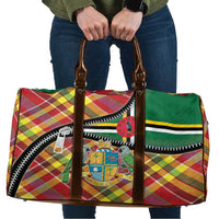 Dominica Creole Day Travel Bag Madras Pattern Zipper Stylized - Wonder Print Shop