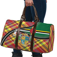 Dominica Creole Day Travel Bag Madras Pattern Zipper Stylized - Wonder Print Shop