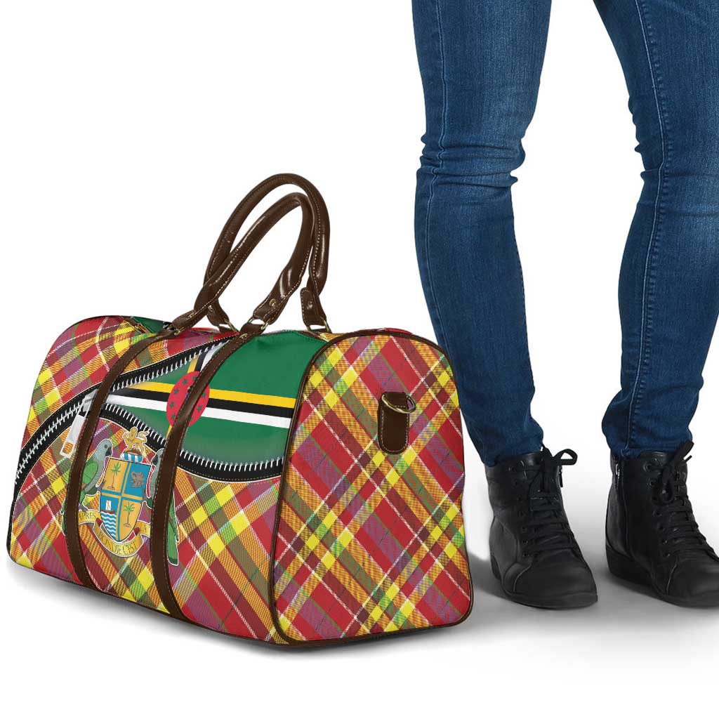Dominica Creole Day Travel Bag Madras Pattern Zipper Stylized - Wonder Print Shop