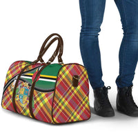 Dominica Creole Day Travel Bag Madras Pattern Zipper Stylized - Wonder Print Shop