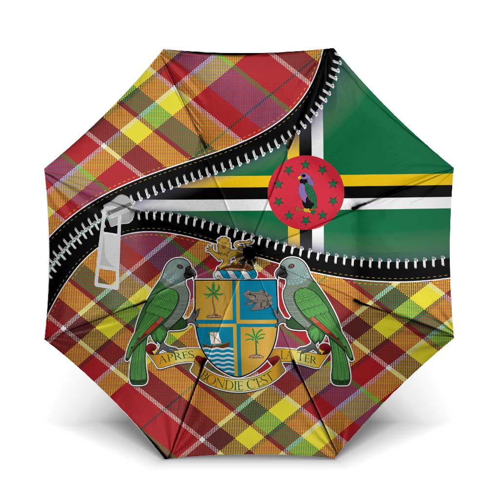 Dominica Creole Day Umbrella Madras Pattern Zipper Stylized - Wonder Print Shop