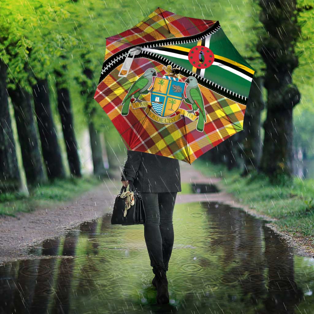 Dominica Creole Day Umbrella Madras Pattern Zipper Stylized - Wonder Print Shop