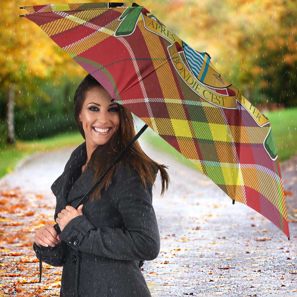 Dominica Creole Day Umbrella Madras Pattern Zipper Stylized - Wonder Print Shop