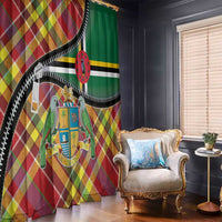 Dominica Creole Day Window Curtain Madras Pattern Zipper Stylized - Wonder Print Shop
