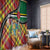 Dominica Creole Day Window Curtain Madras Pattern Zipper Stylized - Wonder Print Shop