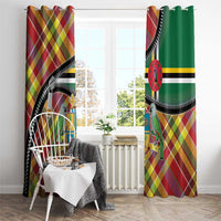 Dominica Creole Day Window Curtain Madras Pattern Zipper Stylized - Wonder Print Shop