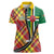 Dominica Creole Day Women Polo Shirt Madras Pattern Zipper Stylized - Wonder Print Shop