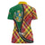 Dominica Creole Day Women Polo Shirt Madras Pattern Zipper Stylized - Wonder Print Shop