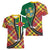 Dominica Creole Day Women V-Neck T-Shirt Madras Pattern Zipper Stylized - Wonder Print Shop