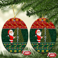 South Africa Christmas Ceramic Ornament Geseende Kersfees Santa Claus African Pattern - Wonder Print Shop