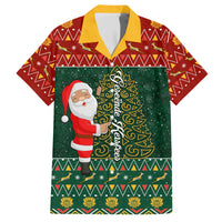 Custom South Africa Christmas Family Matching Short Sleeve Bodycon Dress and Hawaiian Shirt Geseende Kersfees Santa Claus African Pattern - Wonder Print Shop
