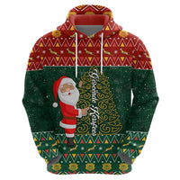 Custom South Africa Christmas Hoodie Geseende Kersfees Santa Claus African Pattern - Wonder Print Shop