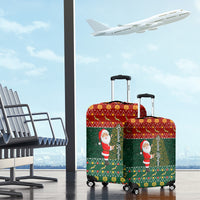 Custom South Africa Christmas Luggage Cover Geseende Kersfees Santa Claus African Pattern - Wonder Print Shop