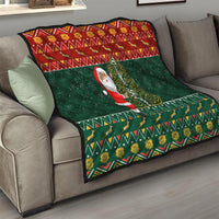 Custom South Africa Christmas Quilt Geseende Kersfees Santa Claus African Pattern - Wonder Print Shop
