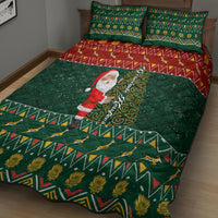 Custom South Africa Christmas Quilt Bed Set Geseende Kersfees Santa Claus African Pattern - Wonder Print Shop