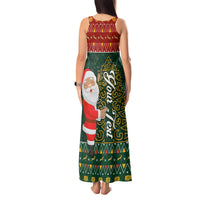Custom South Africa Christmas Tank Maxi Dress Geseende Kersfees Santa Claus African Pattern - Wonder Print Shop