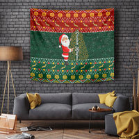 Custom South Africa Christmas Tapestry Geseende Kersfees Santa Claus African Pattern - Wonder Print Shop