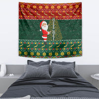 Custom South Africa Christmas Tapestry Geseende Kersfees Santa Claus African Pattern - Wonder Print Shop