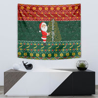 Custom South Africa Christmas Tapestry Geseende Kersfees Santa Claus African Pattern - Wonder Print Shop