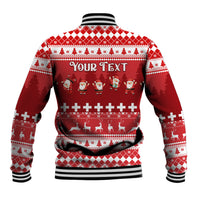 Custom Switzerland Christmas Baseball Jacket Merry Christmas Funny Santa Claus - Wonder Print Shop
