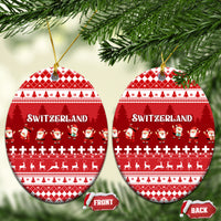 Switzerland Christmas Ceramic Ornament Merry Christmas Funny Santa Claus - Wonder Print Shop