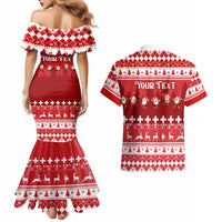 Custom Switzerland Christmas Couples Matching Mermaid Dress and Hawaiian Shirt Merry Christmas Funny Santa Claus - Wonder Print Shop