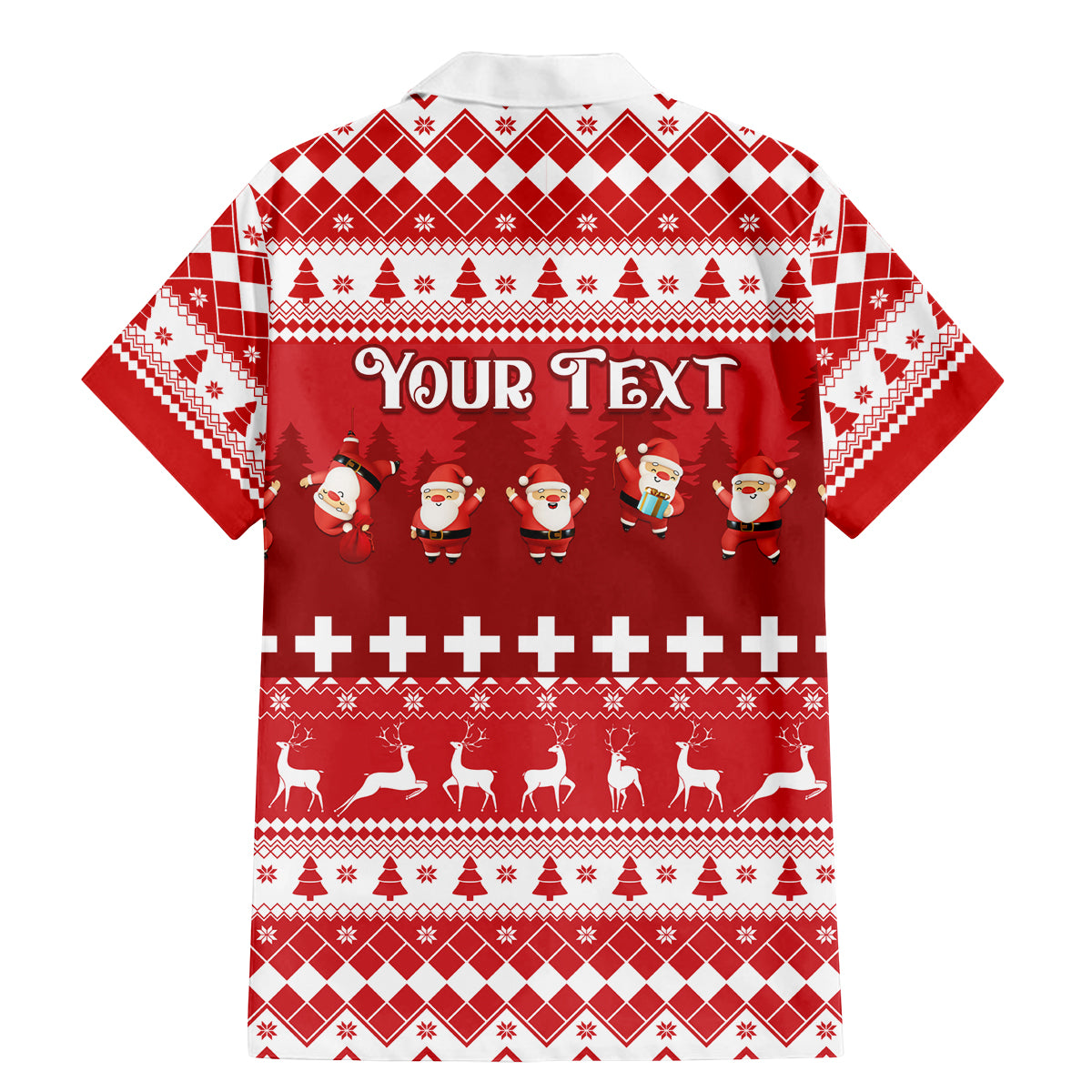 Custom Switzerland Christmas Family Matching Mermaid Dress and Hawaiian Shirt Merry Christmas Funny Santa Claus - Wonder Print Shop