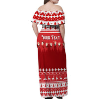 Custom Switzerland Christmas Family Matching Off Shoulder Maxi Dress and Hawaiian Shirt Merry Christmas Funny Santa Claus - Wonder Print Shop