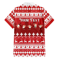 Custom Switzerland Christmas Family Matching Puletasi Dress and Hawaiian Shirt Merry Christmas Funny Santa Claus - Wonder Print Shop