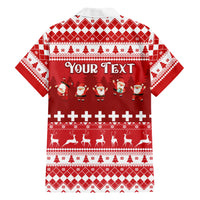 Custom Switzerland Christmas Family Matching Short Sleeve Bodycon Dress and Hawaiian Shirt Merry Christmas Funny Santa Claus - Wonder Print Shop