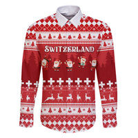 Custom Switzerland Christmas Family Matching Short Sleeve Bodycon Dress and Hawaiian Shirt Merry Christmas Funny Santa Claus - Wonder Print Shop