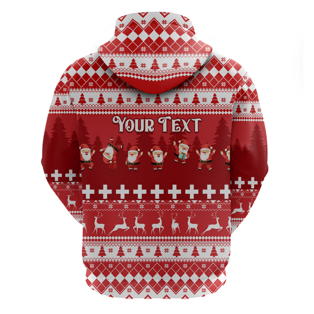 Custom Switzerland Christmas Hoodie Merry Christmas Funny Santa Claus - Wonder Print Shop