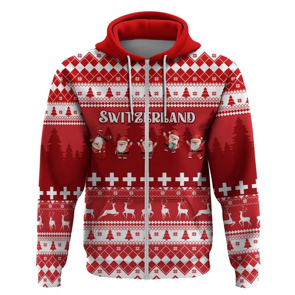 Custom Switzerland Christmas Hoodie Merry Christmas Funny Santa Claus - Wonder Print Shop