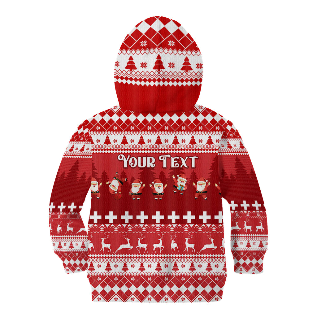 Custom Switzerland Christmas Kid Hoodie Merry Christmas Funny Santa Claus - Wonder Print Shop