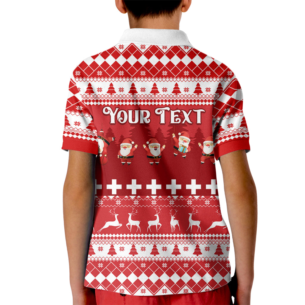 Custom Switzerland Christmas Kid Polo Shirt Merry Christmas Funny Santa Claus - Wonder Print Shop