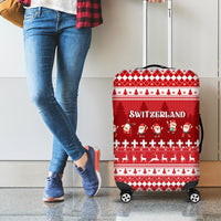 Custom Switzerland Christmas Luggage Cover Merry Christmas Funny Santa Claus - Wonder Print Shop
