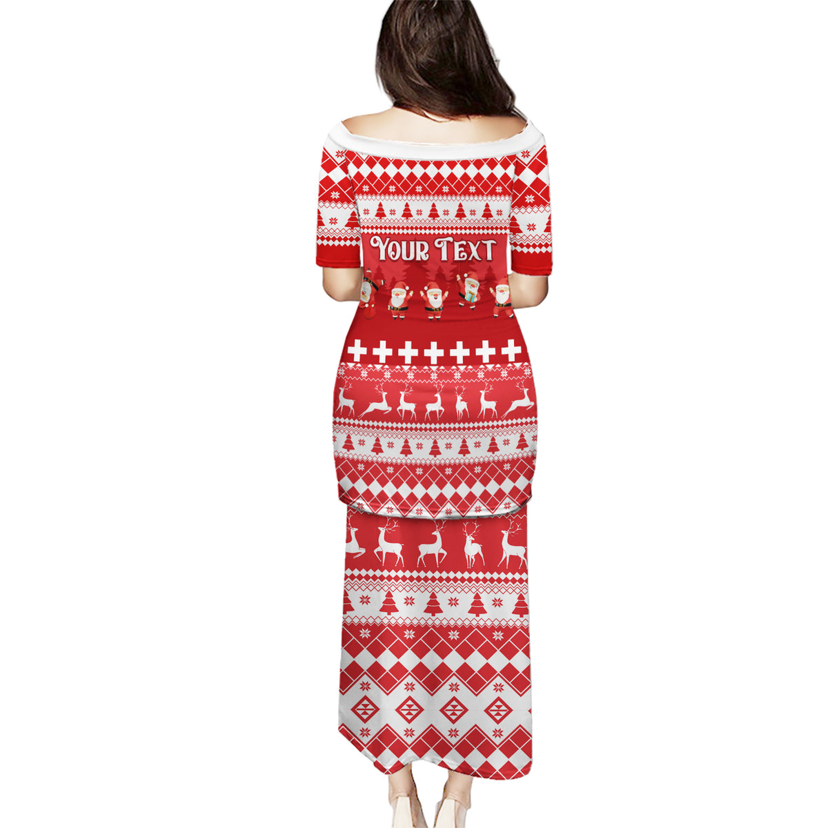 Custom Switzerland Christmas Puletasi Merry Christmas Funny Santa Claus - Wonder Print Shop