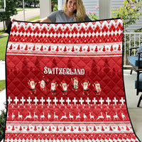 Custom Switzerland Christmas Quilt Merry Christmas Funny Santa Claus - Wonder Print Shop