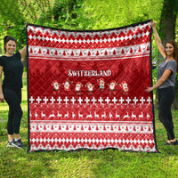 Custom Switzerland Christmas Quilt Merry Christmas Funny Santa Claus - Wonder Print Shop