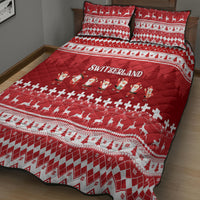 Custom Switzerland Christmas Quilt Bed Set Merry Christmas Funny Santa Claus - Wonder Print Shop