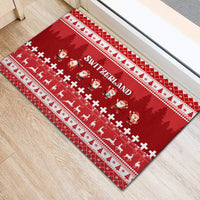 Custom Switzerland Christmas Rubber Doormat Merry Christmas Funny Santa Claus - Wonder Print Shop