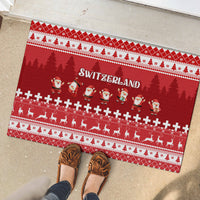 Custom Switzerland Christmas Rubber Doormat Merry Christmas Funny Santa Claus - Wonder Print Shop