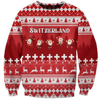Custom Switzerland Christmas Sweatshirt Merry Christmas Funny Santa Claus - Wonder Print Shop